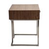 Lumisource Roman End Table in Walnut Wood and Stainless Steel TBE-RMN WL+SS